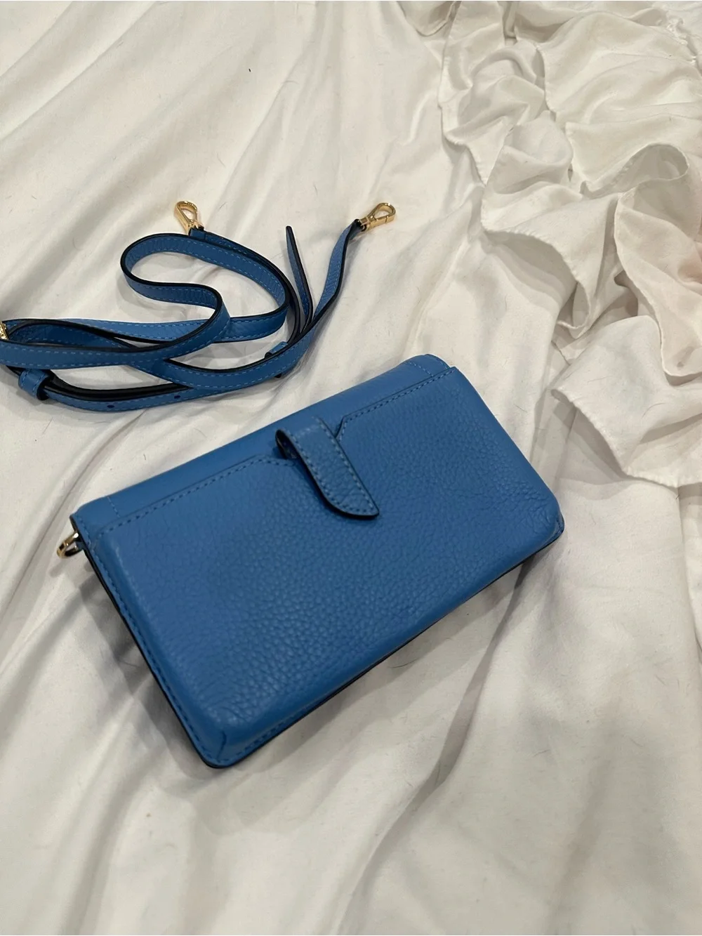 Michael Kors Bright Blue Pebbled Leather Continental Wallet NWOT
